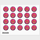 'Hot Pink Zinnea' Ronde Sticker (Vel)