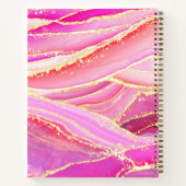 Hot Pinks Purples Reds en Golden Geode Agate Notitieboek (Achterkant)