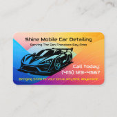 Hot Popping Mobiele Auto Auto Detailing QR Code UR Visitekaartje (Voorkant)