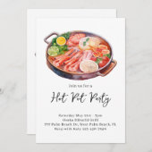 Hot Pot Dinner Party Uitnodiging (Voorkant / Achterkant)