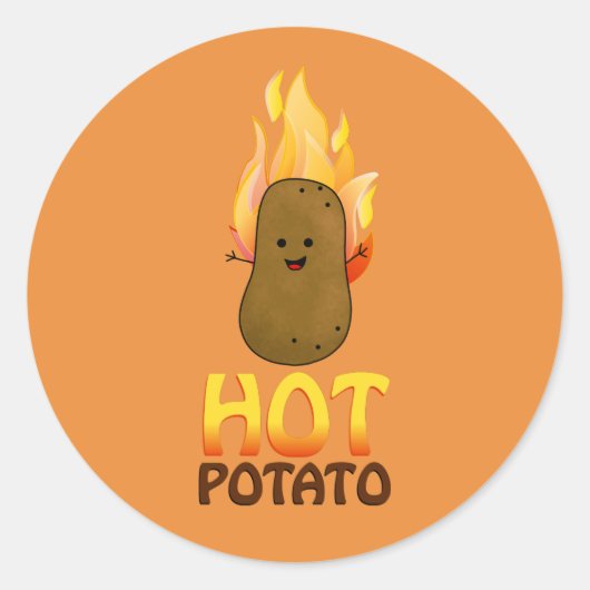 Hot Potato Ronde Sticker (Voorkant)