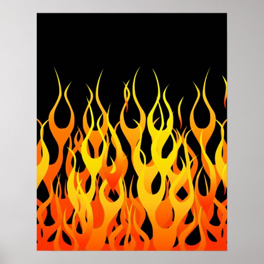Hot Racing Flames Grafisch Poster (Voorkant)