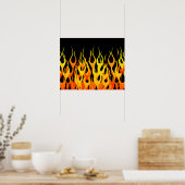 Hot Racing Flames Grafisch Poster (Keuken)