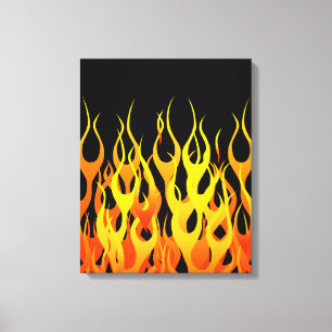 Hot Racing Flames Graphic Canvas Afdruk