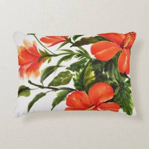 Hot Red Hibiscus Decoratief Kussen