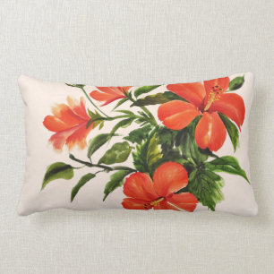 Hot Red Hibiscus Kussen