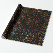 Hot Rocks - Bold Abstract Flame Gift Wrap Cadeaupapier (Uitgerold)