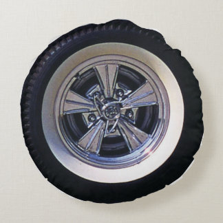 Hot Rod & Custom Tire & Wheel Photo Print Pillow Rond Kussen