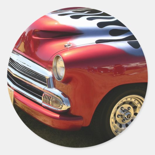 Hot Rod Ronde Sticker (Voorkant)