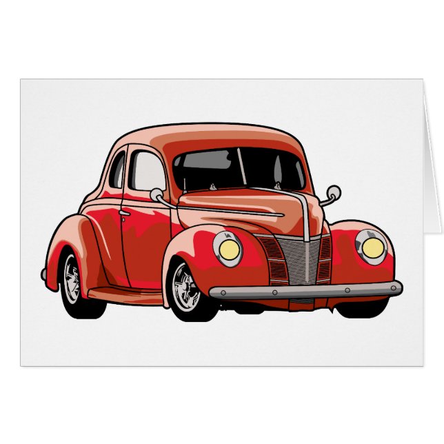 Hot rod rouge de coupé (Devant horizontal)