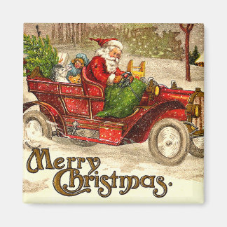 Hot Rod Santa Magneet