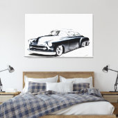 Hot Rod stretched canvas afdrukken (Insitu (Slaapkamer))