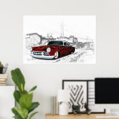 Hot Rod uit 1950 Poster (Thuiskantoor)