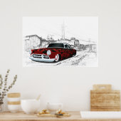 Hot Rod uit 1950 Poster (Keuken)