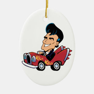Hot Rodder Keramisch Ornament