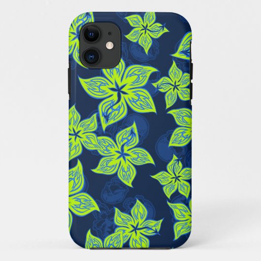 Hot Rodder Pinstriped Hibiscus en Skull Case-Mate iPhone Case (Achterkant)