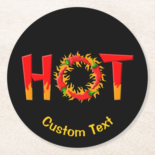 HOT RONDE KARTONNEN ONDERZETTER (Voorkant)