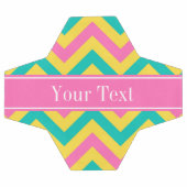 Hot rose 2 Ananas Turquoise LG Chevron Nom Monogra (Plat)