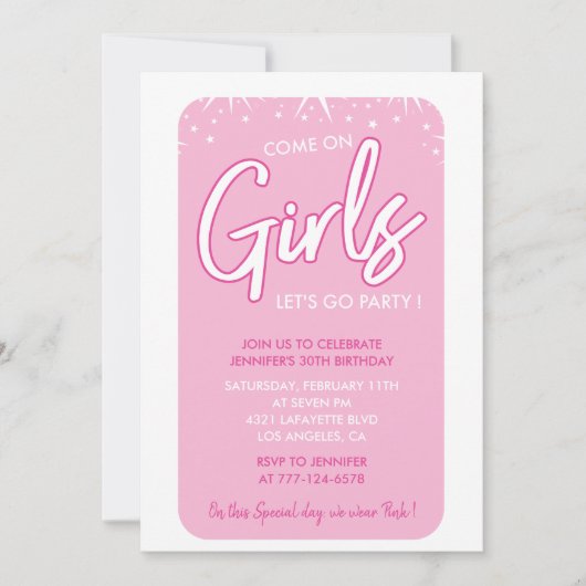 Hot rose 30e anniversaire invitations Fun Modern (Devant)