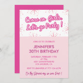 Hot rose 30e anniversaire invitations mode fun ten (Devant / Derrière)