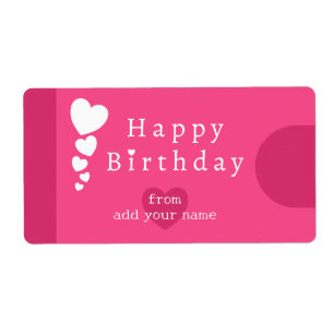 Hot rose Anniversaire Coeurs Étiquettes