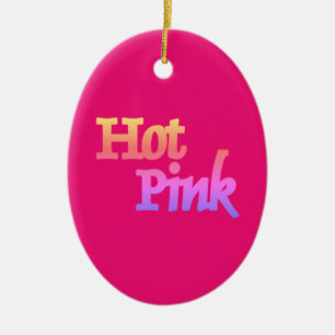 Hot rose avec nom céramique ornement ovale