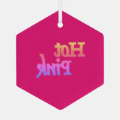 Hot rose avec nom en verre hexagone ornement (Verso)