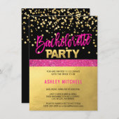 HOT rose Bachelorette Invitations Modèles (Devant / Derrière)