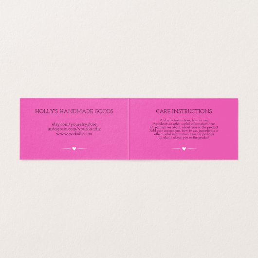 Hot Rose & Black - Fabriqué à la main avec amour (Inside Unfolded)