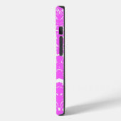 Hot rose Damask iPhone 14 Coque (Verso / Gauche)