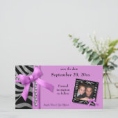 Hot Rose Et Silver Zebra Gems Enregistrer La Carte (Debout devant)