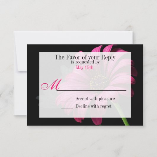 Hot rose Fuchsia Gerber Daisy Mariage Fleur RSVP (Devant)