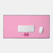 Hot rose Girl Nom moderne Monogramme (Clavier et souris)