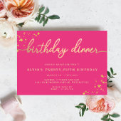 Hot Rose Gold Dinner Invitation