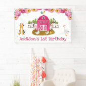 Hot rose Grange Girls Farm Anniversaire bannière d (En situation)