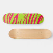 Hot rose Lime Zebra Imprimer Old School Skateboard (Horz)