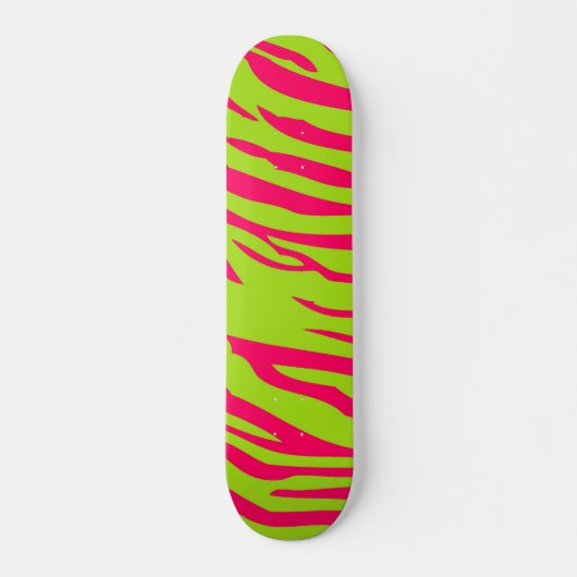 Hot rose Lime Zebra Imprimer Old School Skateboard (Devant)