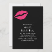 Hot Rose Lips Bachelor Party Invitation (noir) (Devant)