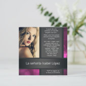 Hot rose noir photo Quinceanera Invitations (Debout devant)