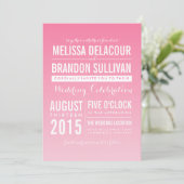 Hot rose Ombre/ Gradient Beach Wedding Invitations (Debout devant)
