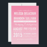 Hot rose Ombre/ Gradient Beach Wedding Invitations<br><div class="desc">Hot Pink Ombre/ Gradient Beach Wedding Invitations faire-part de mariage moderne,  élégant et chic.</div>