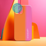 Hot rose orange élégant moderne minimaliste Nom de<br><div class="desc">Un design simple et frappant avec 2 couleurs et une bande. Un bloc de couleur amusant pour ajouter votre nom ou n'importe quel texte. Vous pouvez ajouter un nom, un monogramme ou un autre texte personnalisé. Si vous avez besoin de déplacer l'art autour, cliquez sur le bouton personnaliser pour apporter...</div>