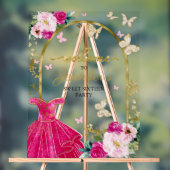 Hot rose papillon Sweet 16 Bienvenue (Neutre)