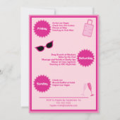 Hot rose Stiletto Guérit Bachelorette Invitation (Dos)