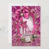 Hot rose Sweet 16 Invitations (Dos)