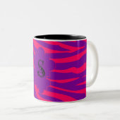 Hot rose violet Zebra Imprimer Animal Coffee Mug C (Devant droit)