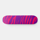 Hot rose violet Zebra Print Animal Mini Skateboard (Horz)