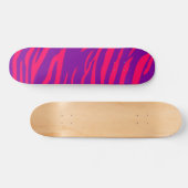 Hot rose violet Zebra Print Animal Mini Skateboard (Horz)