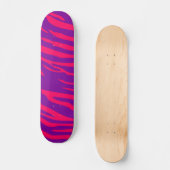 Hot rose violet Zebra Print Animal Mini Skateboard (Recto)
