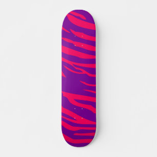 Hot rose violet Zebra Print Animal Mini Skateboard